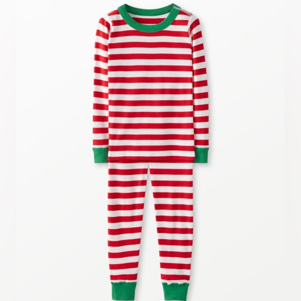 Hanna Andersson Striped Holiday Long John Pajama Set